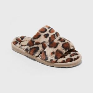 Stars Above Women’s Royal Leopard Slide Slippers Brown Size 7